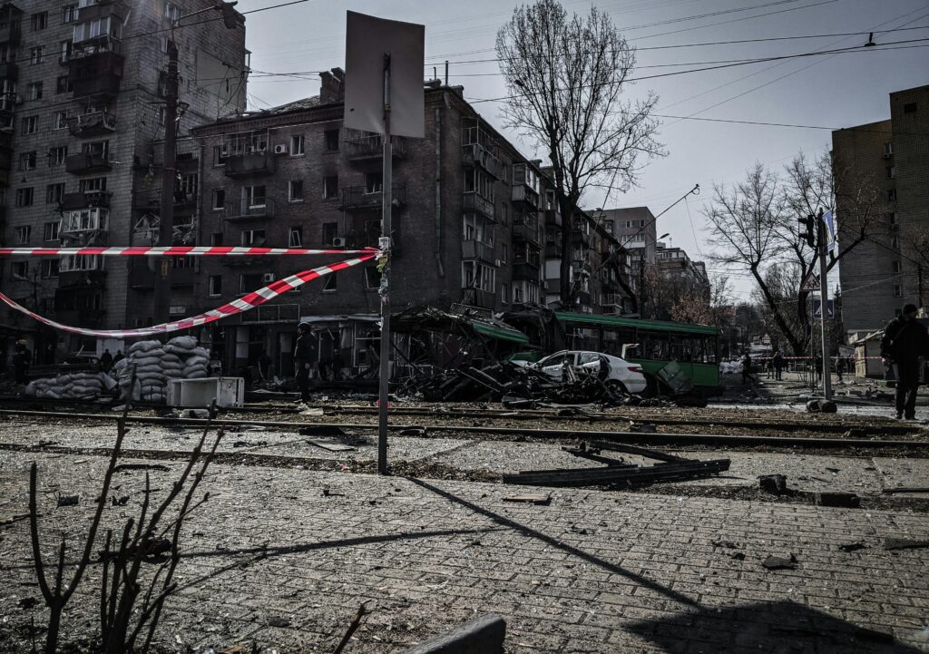 El impacto de la guerra. Después De La Explosión En Kiev
