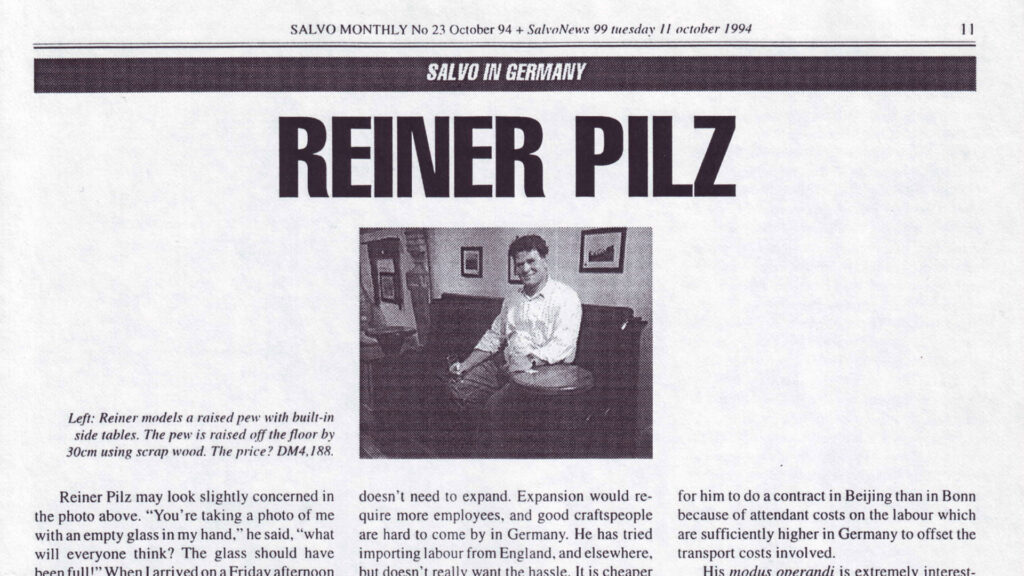 Reiner Pilz published in the magazine "Salvo" in 1994