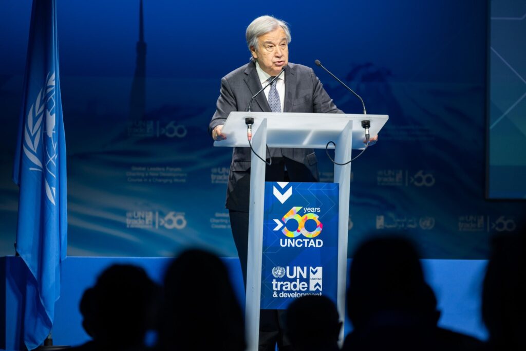 António Guterres, actual Secretario General de las Naciones Unidas (ONU) en una conferencia internacional