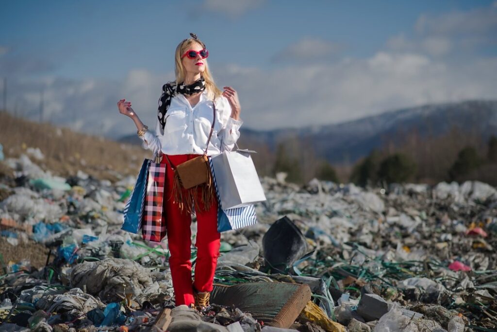 The excessive consumption promoted by influencers on social media aggravates the environmental problem, as fast fashion generates huge amounts of waste. 