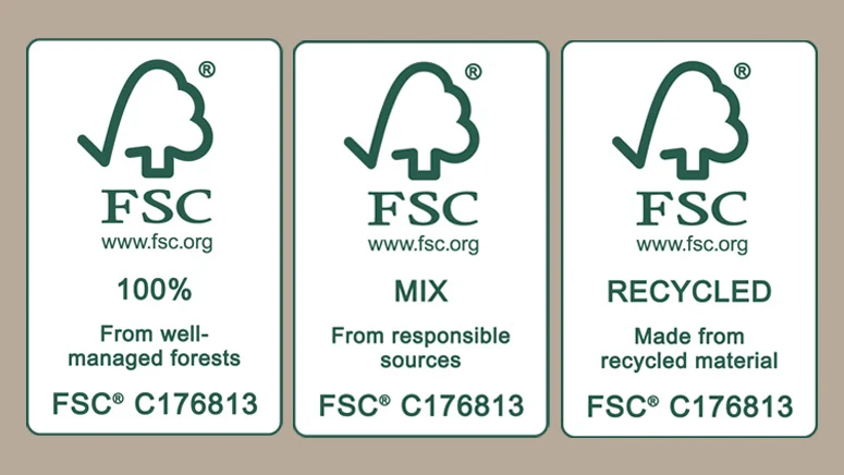 Certificazioni FSC nei tessuti di cellulosa garantiscono fonti sostenibili: 100% da foreste gestite, MIX da fonti responsabili e RECYCLED con materiali riciclati.